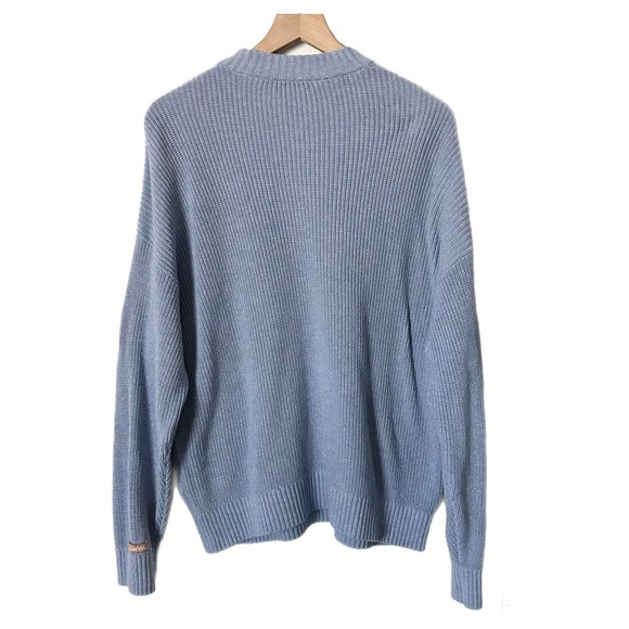 Lunya Cozy Cotton Silk Crew Neck Pullover Sweater Daybreak Blue Heather Sz L/XL - Picture 3 of 6